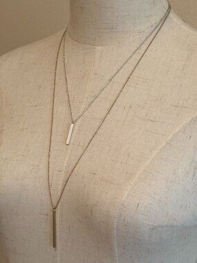 Banana Republic Minimalist Two-Tone Layered Necklace - Like New